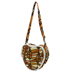 Autumn Leaf Mosaic Seamless Heart Shoulder Bag by Hannah976