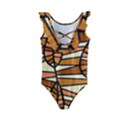 Autumn Leaf Mosaic Seamless Kids  Frill Swimsuit View2