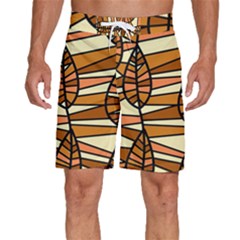 Autumn Leaf Mosaic Seamless Men s Beach Shorts by Hannah976