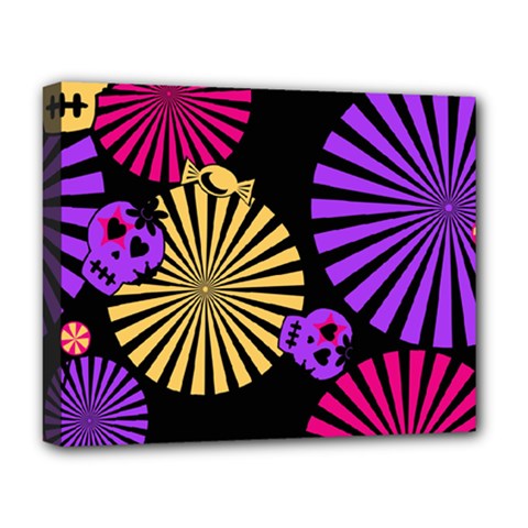 Seamless Halloween Day Of The Dead Deluxe Canvas 20  X 16  (stretched) by Hannah976