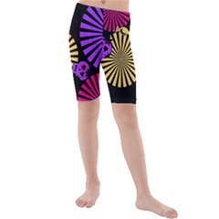 Seamless Halloween Day Of The Dead Kids  Mid Length Swim Shorts by Hannah976