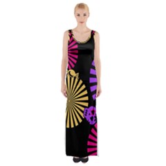 Seamless Halloween Day Of The Dead Thigh Split Maxi Dress by Hannah976