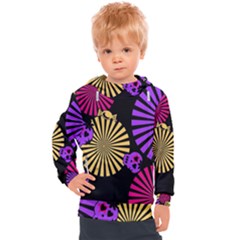 Seamless Halloween Day Of The Dead Kids  Hooded Pullover by Hannah976