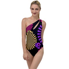 Seamless Halloween Day Of The Dead To One Side Swimsuit by Hannah976