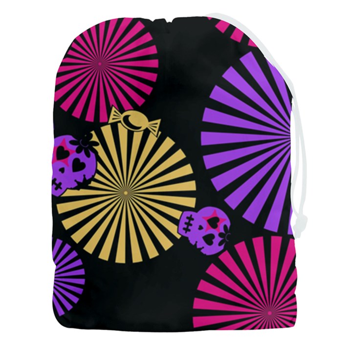 Seamless Halloween Day Of The Dead Drawstring Pouch (3XL)