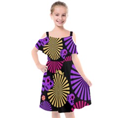 Seamless Halloween Day Of The Dead Kids  Cut Out Shoulders Chiffon Dress by Hannah976