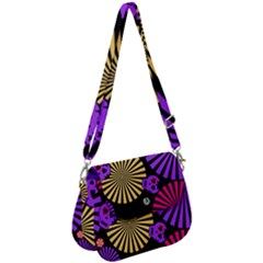 Seamless Halloween Day Of The Dead Saddle Handbag by Hannah976