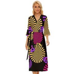 Seamless Halloween Day Of The Dead Midsummer Wrap Dress by Hannah976