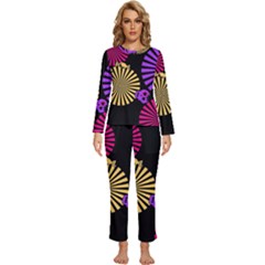 Seamless Halloween Day Of The Dead Womens  Long Sleeve Lightweight Pajamas Set by Hannah976