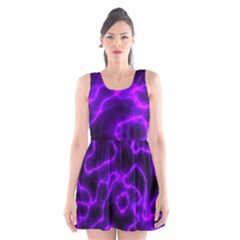 Purple Pattern Background Structure Scoop Neck Skater Dress by Hannah976