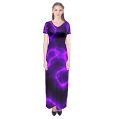 Purple Pattern Background Structure Short Sleeve Maxi Dress by Hannah976