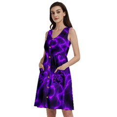 Purple Pattern Background Structure Sleeveless Dress With Pocket by Hannah976