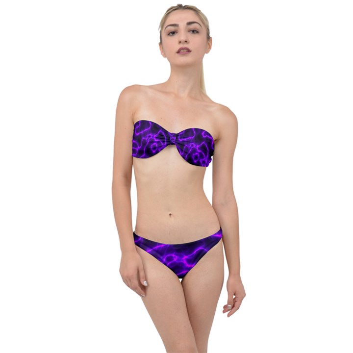 Purple Pattern Background Structure Classic Bandeau Bikini Set