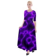 Purple Pattern Background Structure Half Sleeves Maxi Dress by Hannah976