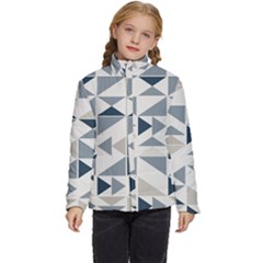 Geometric Triangle Modern Mosaic Kids  Puffer Bubble Jacket Coat by Hannah976