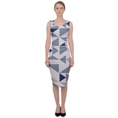 Geometric Triangle Modern Mosaic Sleeveless Pencil Dress by Hannah976