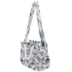 Geometric Triangle Modern Mosaic Rope Handles Shoulder Strap Bag by Hannah976