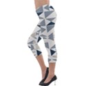 Geometric Triangle Modern Mosaic Lightweight Velour Capri Leggings  View3