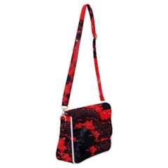 Red Black Fractal Mandelbrot Art Wallpaper Shoulder Bag With Back Zipper by Hannah976