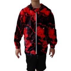 Red Black Fractal Mandelbrot Art Wallpaper Kids  Hooded Windbreaker by Hannah976