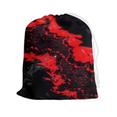 Red Black Fractal Mandelbrot Art Wallpaper Drawstring Pouch (2xl) by Hannah976