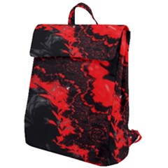 Red Black Fractal Mandelbrot Art Wallpaper Flap Top Backpack by Hannah976