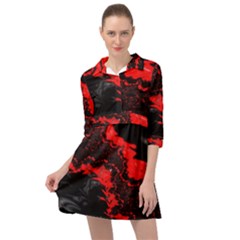 Red Black Fractal Mandelbrot Art Wallpaper Mini Skater Shirt Dress by Hannah976