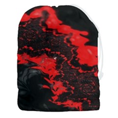 Red Black Fractal Mandelbrot Art Wallpaper Drawstring Pouch (3xl) by Hannah976