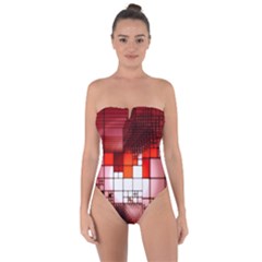 Pattern Structure Light Patterns Tie Back One Piece Swimsuit by Hannah976