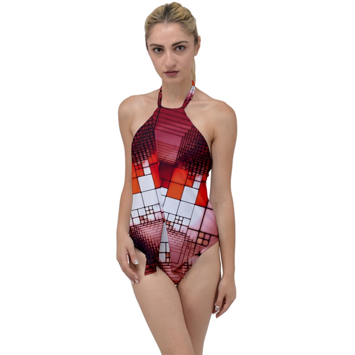 Pattern Structure Light Patterns Go with the Flow One Piece Swimsuit