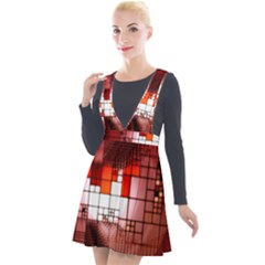 Pattern Structure Light Patterns Plunge Pinafore Velour Dress by Hannah976