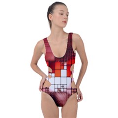 Pattern Structure Light Patterns Side Cut Out Swimsuit by Hannah976