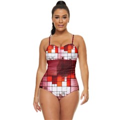 Pattern Structure Light Patterns Retro Full Coverage Swimsuit by Hannah976