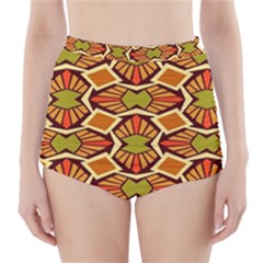 Geometry Shape Retro Trendy Symbol High-waisted Bikini Bottoms by Hannah976