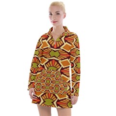 Geometry Shape Retro Trendy Symbol Women s Long Sleeve Casual Dress by Hannah976