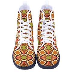 Geometry Shape Retro Trendy Symbol Women s High-top Canvas Sneakers by Hannah976