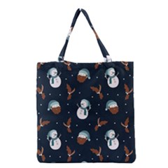 Santa Snowman Grocery Tote Bag by ConteMonfrey