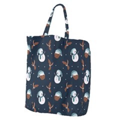 Santa Snowman Giant Grocery Tote by ConteMonfrey