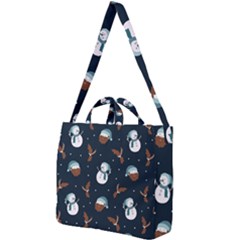 Santa Snowman Square Shoulder Tote Bag by ConteMonfrey