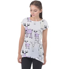 Cute Deers  Cap Sleeve High Low Top by ConteMonfrey