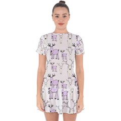 Cute Deers  Drop Hem Mini Chiffon Dress by ConteMonfrey