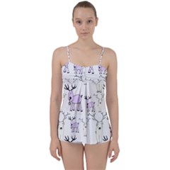 Cute Deers  Babydoll Tankini Top by ConteMonfrey