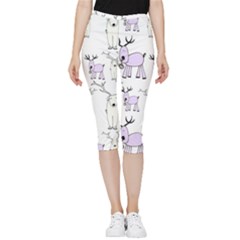 Cute Deers  Inside Out Lightweight Velour Capri Leggings  by ConteMonfrey