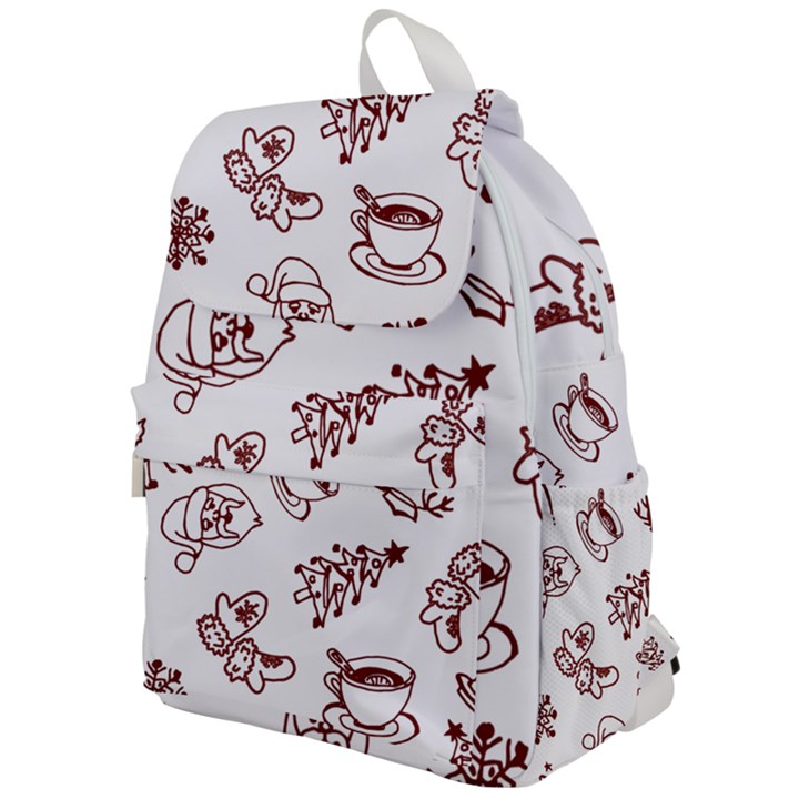 Red And White Christmas Breakfast  Top Flap Backpack