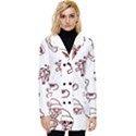 Red And White Christmas Breakfast  Button Up Hooded Coat  View1