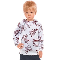 Red And White Christmas Breakfast  Kids  Hooded Pullover