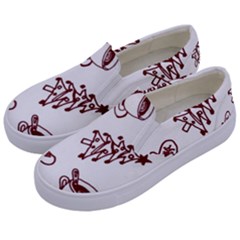 Red And White Christmas Breakfast  Kids  Canvas Slip Ons