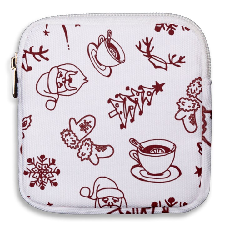 Red And White Christmas Breakfast  Mini Square Pouch