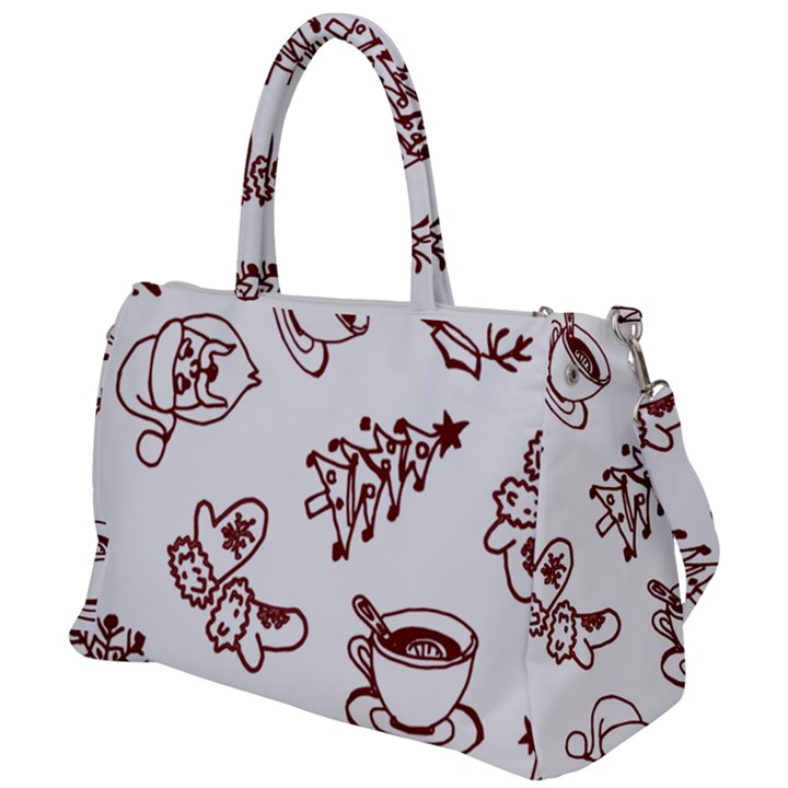 Red And White Christmas Breakfast  Duffel Travel Bag