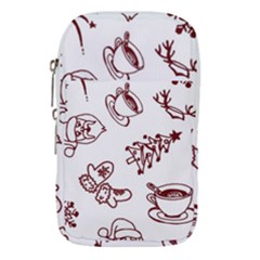 Red And White Christmas Breakfast  Waist Pouch (Small)